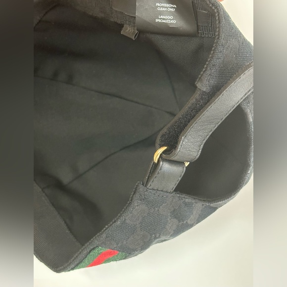 Gucci Original Men’s Canvas Hat With Web|XXL Strap Back Adjustable Cap|Black - Picture 6 of 9